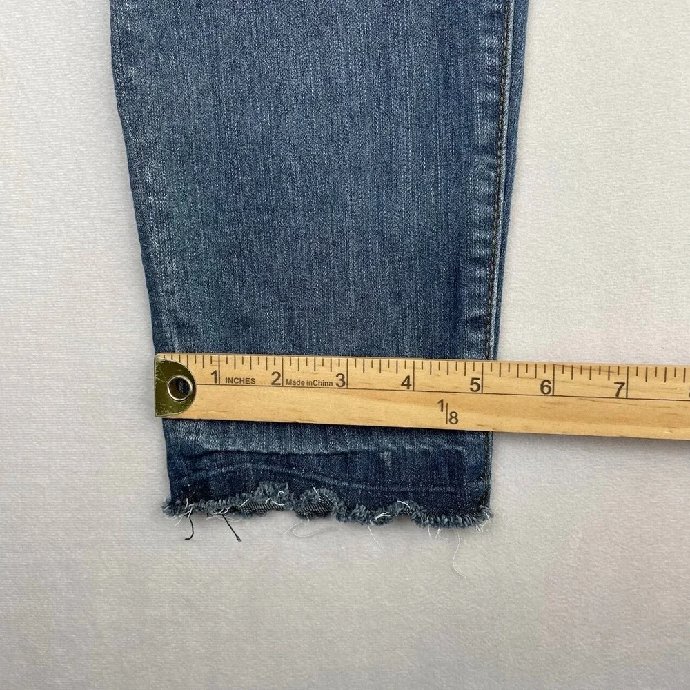 Judy Blue Jeans Womens Size 15/32 (32x27) Skinny Fit Patched Rip Stretch Raw Hem